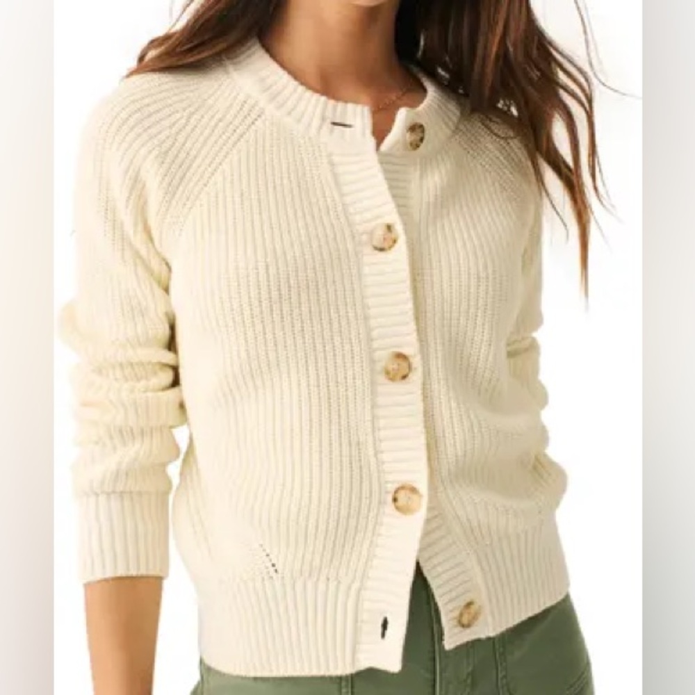 Faherty Sunwashed Organic Cotton Fisherman Cardigan